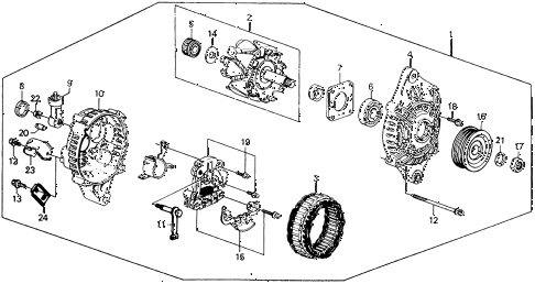 1991 civic DX 5 DOOR 5MT ALTERNATOR (MITSUBISHI) diagram 1991 civic DX 5 DOOR 5MT ALTERNATOR (MITSUBISHI) diagram