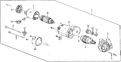 1989 civic DX 5 DOOR 5MT STARTER MOTOR (DENSO) (49 STATE) diagram 1989 civic DX 5 DOOR 5MT STARTER MOTOR (DENSO) (49 STATE) diagram