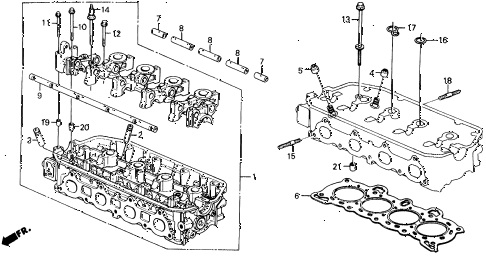 1991 civic 4WD(1600) 5 DOOR 4AT CYLINDER HEAD diagram 1991 civic 4WD(1600) 5 DOOR 4AT CYLINDER HEAD diagram