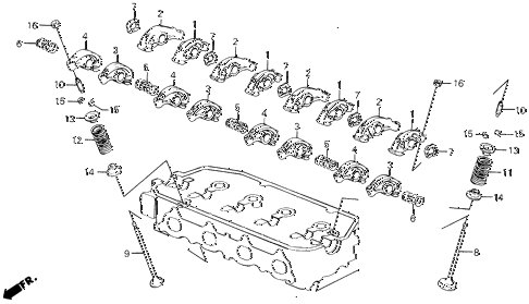 1990 civic 4WD(1600) 5 DOOR 4AT VALVE - ROCKER ARM diagram 1990 civic 4WD(1600) 5 DOOR 4AT VALVE - ROCKER ARM diagram