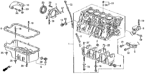 1989 civic **(WAGOVAN) 5 DOOR 5MT CYLINDER BLOCK - OIL PAN diagram 1989 civic **(WAGOVAN) 5 DOOR 5MT CYLINDER BLOCK - OIL PAN diagram