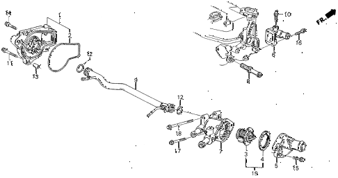 1990 civic 4WD(1600) 5 DOOR 4AT WATER PUMP diagram 1990 civic 4WD(1600) 5 DOOR 4AT WATER PUMP diagram