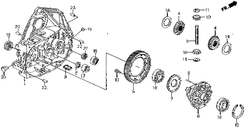1991 civic DX 5 DOOR 5MT MT CLUTCH HOUSING - DIFFERENTIAL diagram 1991 civic DX 5 DOOR 5MT MT CLUTCH HOUSING - DIFFERENTIAL diagram