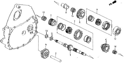 1989 civic **(WAGOVAN) 5 DOOR 5MT MT MAINSHAFT GEARS 2WD diagram 1989 civic **(WAGOVAN) 5 DOOR 5MT MT MAINSHAFT GEARS 2WD diagram