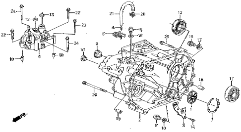 1991 civic 4WD(1600) 5 DOOR 5MT MT TRANSMISSION HOUSING diagram 1991 civic 4WD(1600) 5 DOOR 5MT MT TRANSMISSION HOUSING diagram
