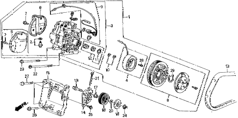 1989 civic 4WD(1600) 5 DOOR 4AT A/C COMPRESSOR (MATSUSHITA) diagram 1989 civic 4WD(1600) 5 DOOR 4AT A/C COMPRESSOR (MATSUSHITA) diagram