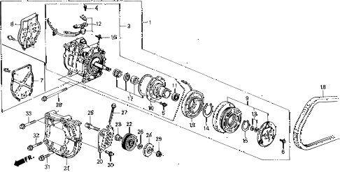 1988 civic DX 5 DOOR 4AT A/C COMPRESSOR (SANDEN) diagram 1988 civic DX 5 DOOR 4AT A/C COMPRESSOR (SANDEN) diagram