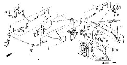 1988 civic **(WAGOVAN) 5 DOOR 5MT A/C HOSES - PIPES (1) diagram 1988 civic **(WAGOVAN) 5 DOOR 5MT A/C HOSES - PIPES (1) diagram