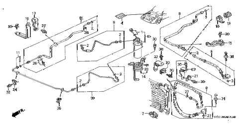 1990 civic DX 5 DOOR 4AT A/C HOSES - PIPES (2) diagram 1990 civic DX 5 DOOR 4AT A/C HOSES - PIPES (2) diagram