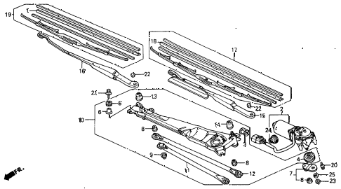 1990 accord EX 2 DOOR 5MT FRONT WINDSHIELD WIPER diagram 1990 accord EX 2 DOOR 5MT FRONT WINDSHIELD WIPER diagram