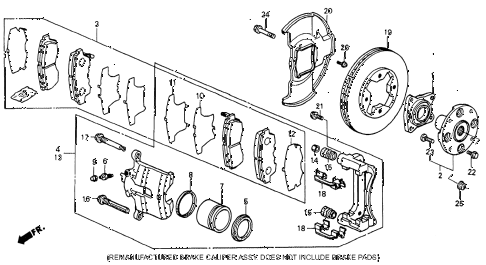 1993 accord SE 2 DOOR 4AT FRONT BRAKE (2) diagram 1993 accord SE 2 DOOR 4AT FRONT BRAKE (2) diagram