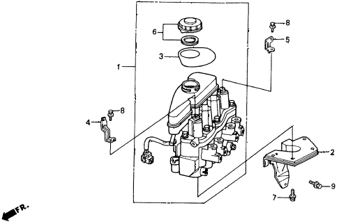 1993 accord EX 2 DOOR 5MT ABS MODULATOR diagram 1993 accord EX 2 DOOR 5MT ABS MODULATOR diagram