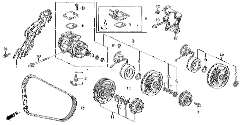1993 accord DX 2 DOOR 5MT A/C COMPRESSOR (2) diagram 1993 accord DX 2 DOOR 5MT A/C COMPRESSOR (2) diagram