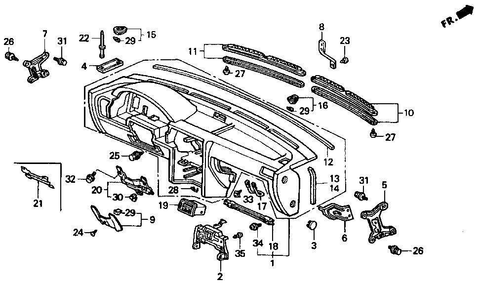 1990 Honda accord instrument panel #2