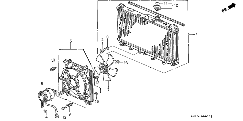 1993 accord LX 4 DOOR 5MT RADIATOR (DENSO) diagram 1993 accord LX 4 DOOR 5MT RADIATOR (DENSO) diagram