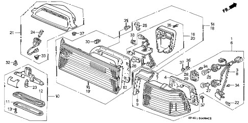 1990 accord EX 4 DOOR 4AT TAILLIGHT (1) diagram 1990 accord EX 4 DOOR 4AT TAILLIGHT (1) diagram