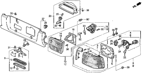 1992 accord LX 4 DOOR 5MT TAILLIGHT (2) diagram 1992 accord LX 4 DOOR 5MT TAILLIGHT (2) diagram