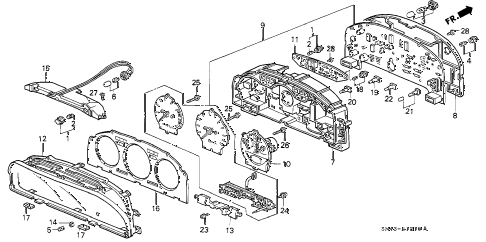 1990 accord LX 4 DOOR 4AT METER COMPONENTS (NIPPON SEIKI) diagram 1990 accord LX 4 DOOR 4AT METER COMPONENTS (NIPPON SEIKI) diagram