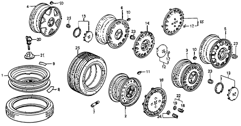 1992 accord LX 4 DOOR 5MT WHEEL DISK diagram 1992 accord LX 4 DOOR 5MT WHEEL DISK diagram