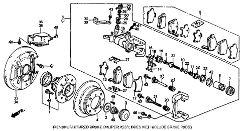 1992 accord EX 4 DOOR 5MT REAR BRAKE (DISK) diagram 1992 accord EX 4 DOOR 5MT REAR BRAKE (DISK) diagram