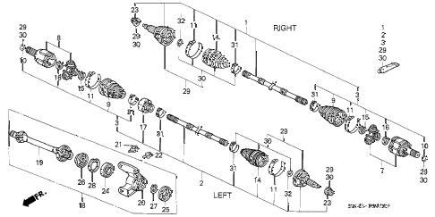 1993 accord DX 4 DOOR 4AT DRIVESHAFT diagram 1993 accord DX 4 DOOR 4AT DRIVESHAFT diagram