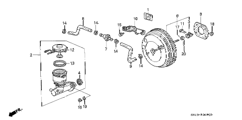 1992 accord EX 4 DOOR 4AT MASTER CYLINDER diagram 1992 accord EX 4 DOOR 4AT MASTER CYLINDER diagram