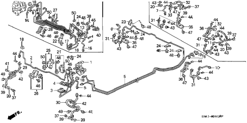 1991 accord DX 4 DOOR 5MT BRAKE LINES (1) diagram 1991 accord DX 4 DOOR 5MT BRAKE LINES (1) diagram