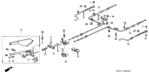 1993 accord DX 4 DOOR 4AT PARKING BRAKE diagram 1993 accord DX 4 DOOR 4AT PARKING BRAKE diagram