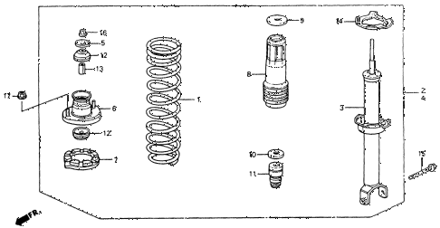 1992 accord EX 4 DOOR 4AT REAR SHOCK ABSORBER diagram 1992 accord EX 4 DOOR 4AT REAR SHOCK ABSORBER diagram