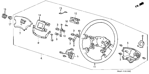 1990 accord LX 4 DOOR 4AT STEERING WHEEL (1) diagram 1990 accord LX 4 DOOR 4AT STEERING WHEEL (1) diagram