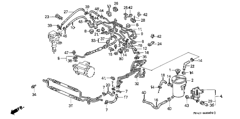 1993 accord SE 4 DOOR 4AT P.S. HOSES - PIPES diagram 1993 accord SE 4 DOOR 4AT P.S. HOSES - PIPES diagram