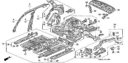 1990 accord DX 4 DOOR 4AT INNER PANEL diagram 1990 accord DX 4 DOOR 4AT INNER PANEL diagram