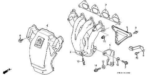 1991 accord SE 4 DOOR 4AT EXHAUST MANIFOLD (3) diagram 1991 accord SE 4 DOOR 4AT EXHAUST MANIFOLD (3) diagram