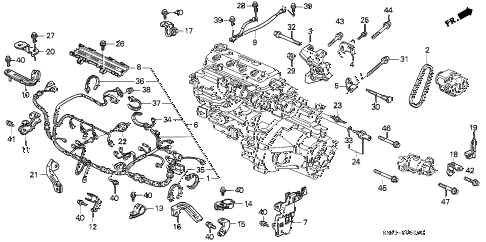 1991 accord SE 4 DOOR 4AT ENGINE SUB CORD - CLAMP diagram 1991 accord SE 4 DOOR 4AT ENGINE SUB CORD - CLAMP diagram