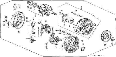 1992 accord DX 4 DOOR 5MT ALTERNATOR (DENSO) diagram 1992 accord DX 4 DOOR 5MT ALTERNATOR (DENSO) diagram