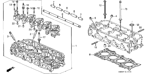 1992 accord LX 4 DOOR 4AT CYLINDER HEAD diagram 1992 accord LX 4 DOOR 4AT CYLINDER HEAD diagram