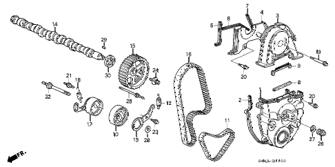 1990 accord LX 4 DOOR 4AT CAMSHAFT - TIMING BELT diagram 1990 accord LX 4 DOOR 4AT CAMSHAFT - TIMING BELT diagram