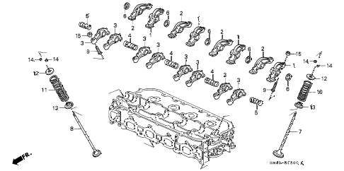 1993 accord DX 4 DOOR 5MT VALVE - ROCKER ARM diagram 1993 accord DX 4 DOOR 5MT VALVE - ROCKER ARM diagram