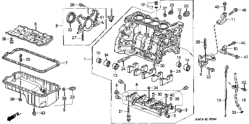 1991 accord DX 4 DOOR 5MT CYLINDER BLOCK - OIL PAN diagram 1991 accord DX 4 DOOR 5MT CYLINDER BLOCK - OIL PAN diagram