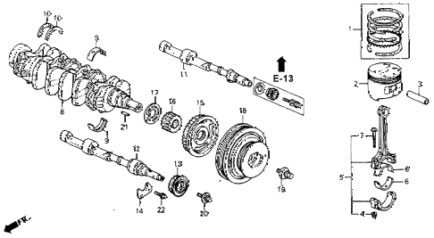 1992 accord EX 4 DOOR 5MT CRANKSHAFT - PISTON diagram 1992 accord EX 4 DOOR 5MT CRANKSHAFT - PISTON diagram