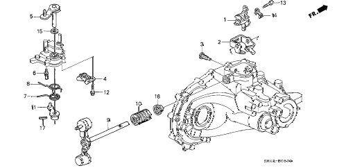 1992 accord DX 4 DOOR 5MT MT SHIFT ARM - SHIFT LEVER diagram 1992 accord DX 4 DOOR 5MT MT SHIFT ARM - SHIFT LEVER diagram