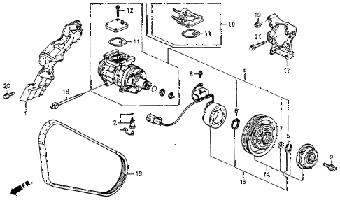 1992 accord DX 4 DOOR 5MT A/C COMPRESSOR diagram 1992 accord DX 4 DOOR 5MT A/C COMPRESSOR diagram