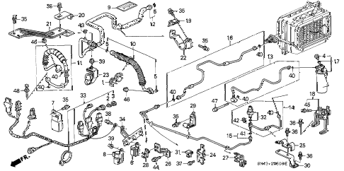 1990 accord DX 4 DOOR 4AT A/C HOSES - PIPES diagram 1990 accord DX 4 DOOR 4AT A/C HOSES - PIPES diagram