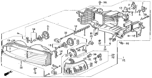 1991 accord EX 5 DOOR 5MT HEADLIGHT (1) diagram 1991 accord EX 5 DOOR 5MT HEADLIGHT (1) diagram