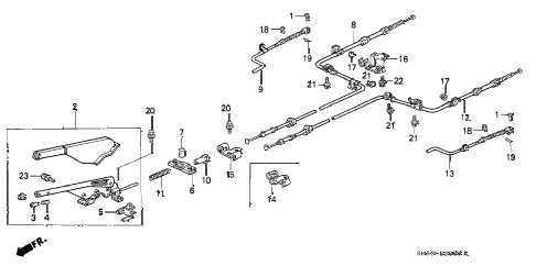 1993 accord EX 5 DOOR 4AT PARKING BRAKE diagram 1993 accord EX 5 DOOR 4AT PARKING BRAKE diagram