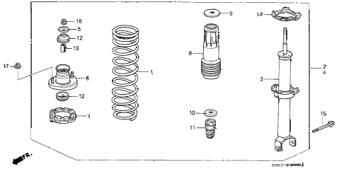 1992 accord EX 5 DOOR 5MT REAR SHOCK ABSORBER diagram 1992 accord EX 5 DOOR 5MT REAR SHOCK ABSORBER diagram