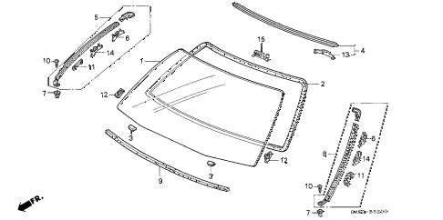 1993 accord EX 5 DOOR 4AT WINDSHIELD diagram 1993 accord EX 5 DOOR 4AT WINDSHIELD diagram