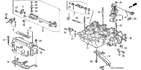 1993 accord LX 5 DOOR 4AT INTAKE MANIFOLD (1) diagram 1993 accord LX 5 DOOR 4AT INTAKE MANIFOLD (1) diagram