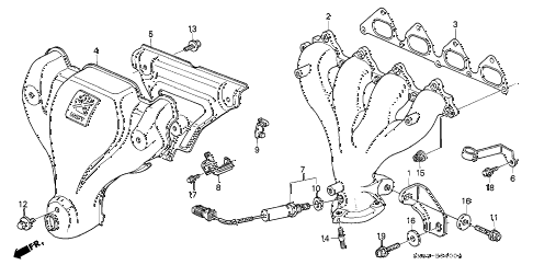 1992 accord LX 5 DOOR 5MT EXHAUST MANIFOLD (LX) diagram 1992 accord LX 5 DOOR 5MT EXHAUST MANIFOLD (LX) diagram