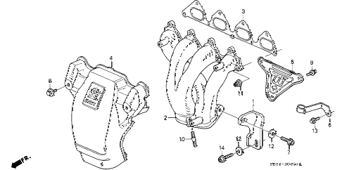 1991 accord EX 5 DOOR 4AT EXHAUST MANIFOLD (EX) diagram 1991 accord EX 5 DOOR 4AT EXHAUST MANIFOLD (EX) diagram